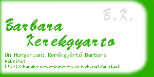barbara kerekgyarto business card