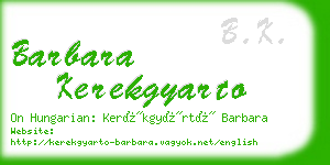 barbara kerekgyarto business card